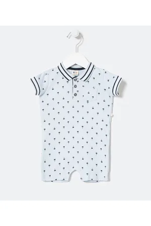 Teddy Boom Macaquinho Infantil com Gola Polo Estampas de Coqueiros - Tam 0 a 18 meses
