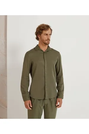 Marfinno Camisa Manga Longa em Liocel sem Estampa