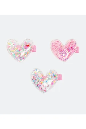 Cubus Kit 3 Presilhas de Cabelo Infantil Corações com Estrelinhas Dentro