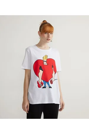Cartoon Network Blusa Manga Curta em Algodão com Estampa de Johnny Bravo