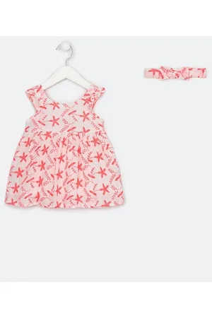 Teddy Boom Vestido Infantil com Bordado e Babadinhos nas Alças - Tam 0 a 18 meses