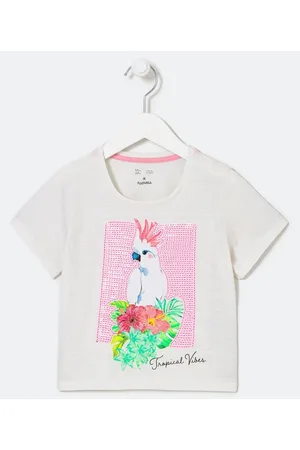 Fuzarka Blusa Infantil com Estampa Tropical - Tam 5 a 14 anos