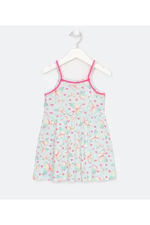 Póim (1 a 5 anos) Vestido Infantil com Estampas de Borboletas - Tam 1 a 5 anos