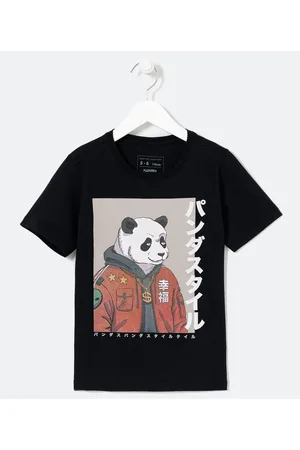 Fuzarka Camiseta Infantil Estampa Panda Japonismo - Tam 5 a 14 anos
