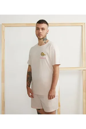 Efe Godoy Camiseta Manga Curta em Algodão Estampa Dinossauro Deslocade