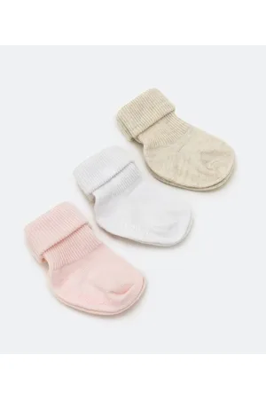 Teddy Boom Kit 03 Pares de Meias Infantil com Dobra Dupla - Tam 0 a 12 meses