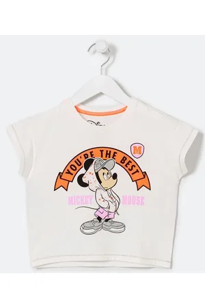 Mickey Mouse Blusa Infantil Semi Cropped Estampa Mickey - Tam 5 a 14 anos