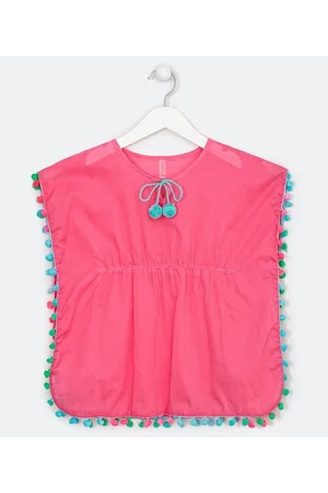 Cubus Saída de Praia Infantil com Mini Pompons - Tam P ao GG