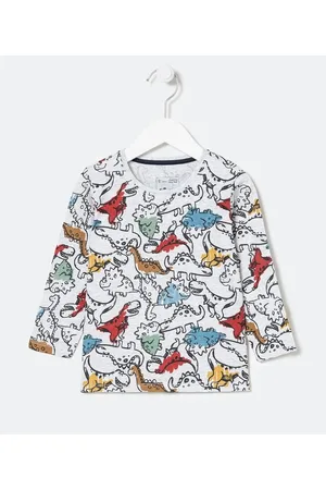 Póim (1 a 5 anos) Camiseta Infantil Estampa Dinossauros - Tam 1 a 5 anos