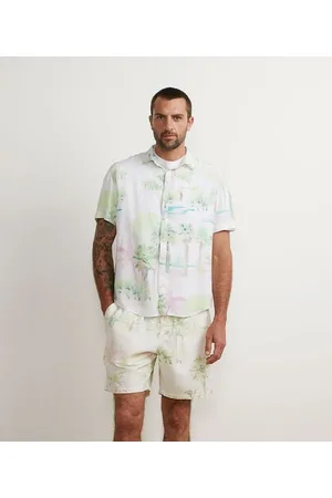 Marfinno Camisa Manga Curta com Estampa Praiana