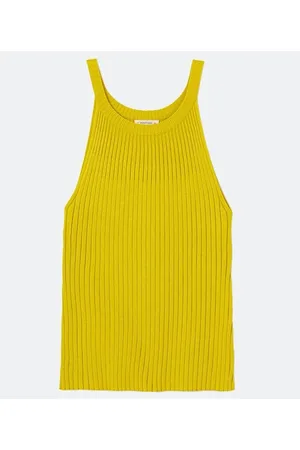 Marfinno Blusa Regata em Viscose Canelada com Gola Halter