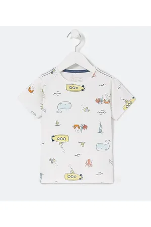 Póim (1 a 5 anos) Camiseta Infantil com Estampa Fundo do Mar - Tam 1 a 5 anos