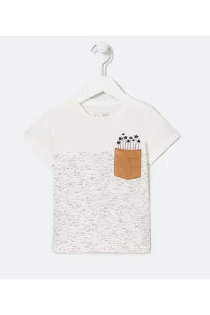 Póim (1 a 5 anos) Camiseta Infantil Algodão com Estampa Coqueiros Saindo do Bolso - Tam 1 a 5 Anos