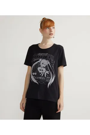 Blue Steel Blusa Manga Curta com Estampa Oriental