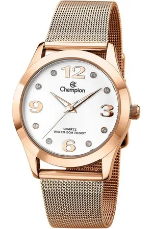 Champion Kit Relógio com Pulseira em Aço Rose e Caixa em Metal CN29098B