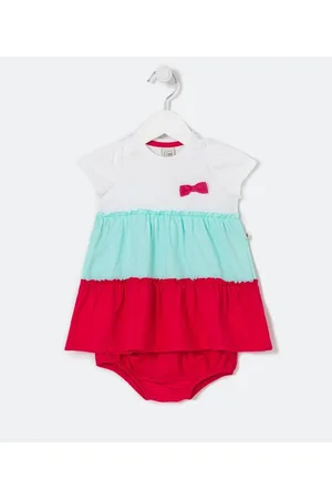 Teddy Boom Vestido Infantil Marias com Lacinho e Calcinha - Tam 0 a 18 meses