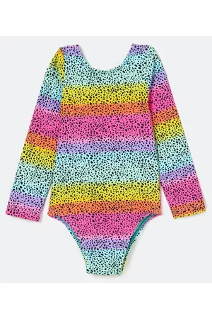 Cubus Maiô Infantil Estampa Animal print em Degradê Multicolor - Tam 5 a 14 anos