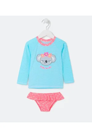 Cubus Conjunto Infantil Proteção UV Estampa de Coala com Flores - Tam 1 a 4 anos