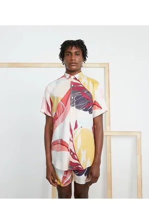 Lano Camisa Manga Curta em Viscose Estampa