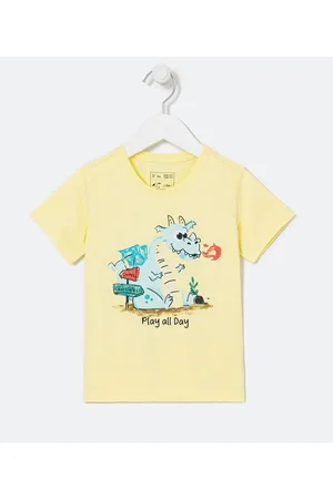 Póim (1 a 5 anos) Camiseta Infantil em Algodão com Estampa Dragãozinho - Tam 1 a 5 anos