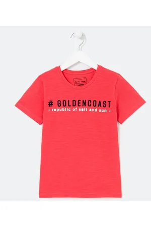 Fuzarka Camiseta Infantil com Estampa Hashtag Golden Coast - Tam 5 a 14 anos
