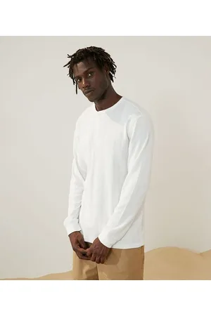 Marfinno Camiseta Manga Longa com Textura e Gola Henley