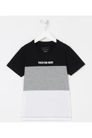 Fuzarka Camiseta Infantil com Recortes e Estampa Vacation Mode - Tam 5 a 14 anos