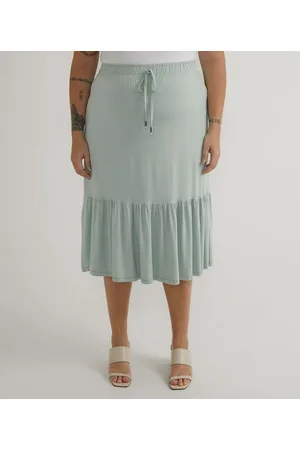 Ashua Curve e Plus Size Saia Midi em Viscolycra com Cordão para Amarração Curve & Plus Size