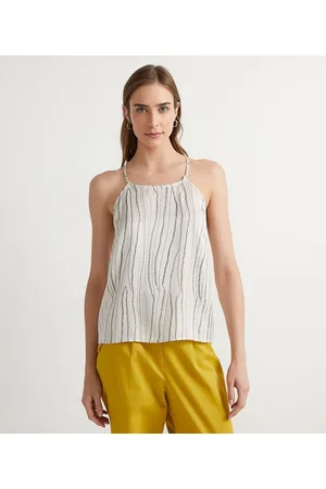 Cortelle Blusa sem Manga com Alcinhas Finas e Estampa Mapa