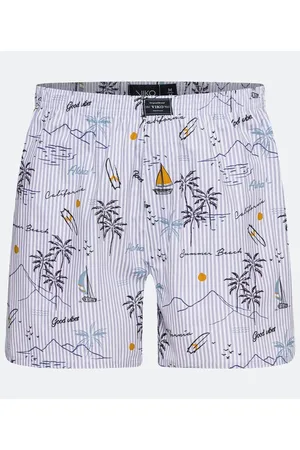 Viko Cueca Samba Canção em Tricoline com Estampa de Barco