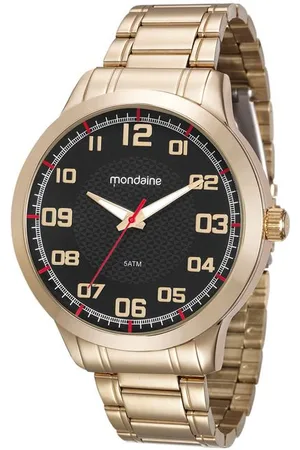 Mondaine Kit Relógio com Pulseira em Aço Dourado e Caixa em Metal 99142GPMVDE5KD