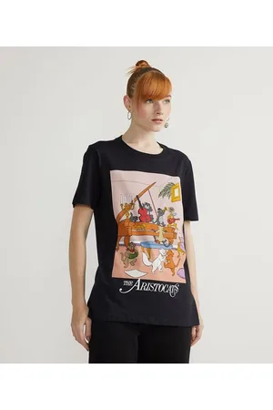 Disney Blusa Manga Curta com Estampa de Aristocasts