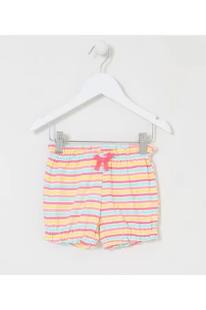 Teddy Boom Short Infantil Fofo Listrado - Tam 0 a 18 meses
