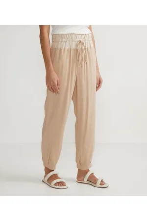 Marfinno Calça Jogger em Viscose com Color Block e Cós Texturizado