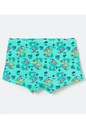 Cubus Sunga Infantil Boxer Estampa de Tubarão Surfista - Tam 4 a 10 anos