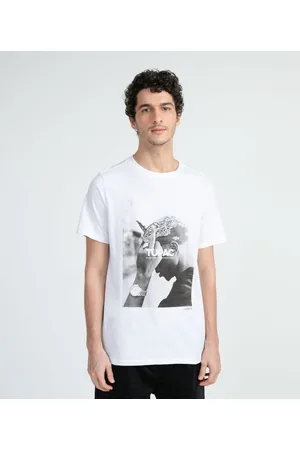 Tupac Camiseta Manga Curta com Estampa LA