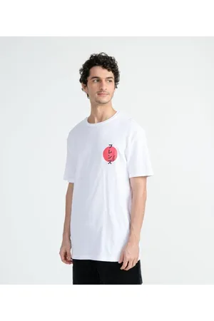 Blue Steel Camiseta Manga Curta Algodão com Estampa Japão