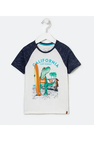Póim (1 a 5 anos) Camiseta Infantil com Estampa Dinossauro - Tam 1 a 5 anos
