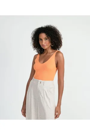 Marfinno Blusa Regata em Tricô Canelada com Decote V