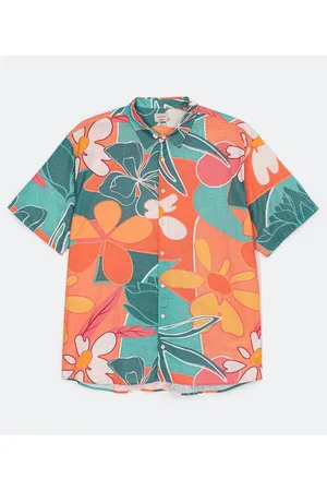 Marfinno Camisa Manga Curta em Voal com Estampa Floral
