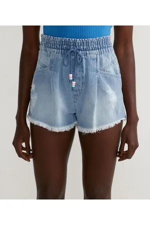 Blue Steel Short Runner Jeans com Cordão na Cintura