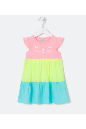 Póim (1 a 5 anos) Vestido Marias Infantil com Estampa de Bichinho - Tam 1 a 5 anos