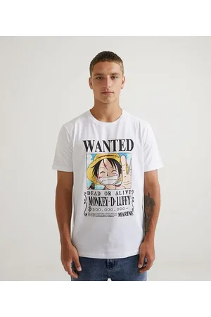 Onepiece Camiseta Manga Curta em Algodão Estampa Luffy