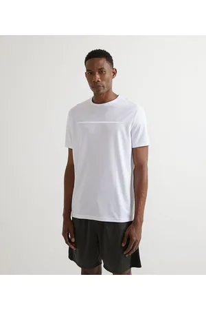 Get Over Camiseta Esportiva Manga Curta com Faixa Refletiva