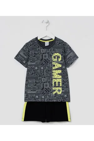 Cubus Pijama Infantil Curto com Estampa de Gamer - Tam 5 a 14 anos