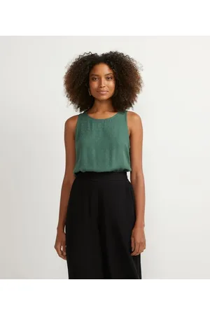 Marfinno Blusa Regata em Viscose Texturizada sem Estampa