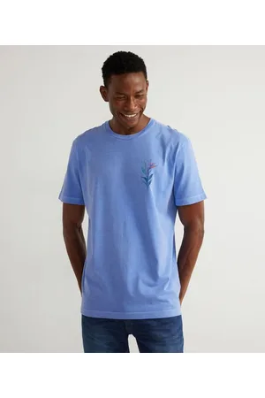 Marfinno Camiseta Manga Curta com Estampa de Folhagem Tropical
