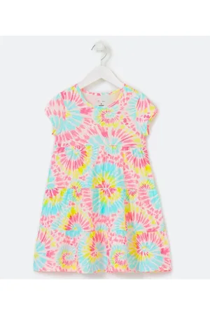 Fuzarka Vestido Infantil Marias com Estampa Tie Dye - Tam 5 a 14 anos