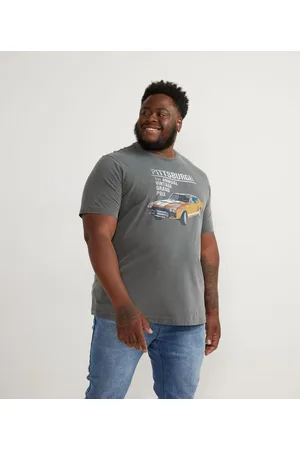 Marfinno Camiseta Manga Curta em Algodão com Estampa Carro Pittsburg Grand Prix - Plus Size