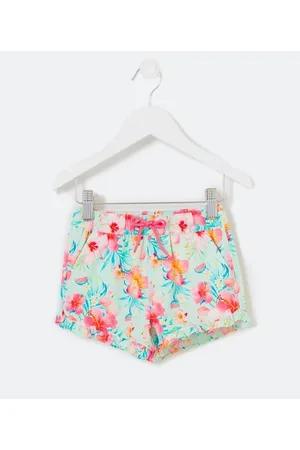 Póim (1 a 5 anos) Short Infantil em Microfibra Estampa Floral - Tam 1 a 5 anos